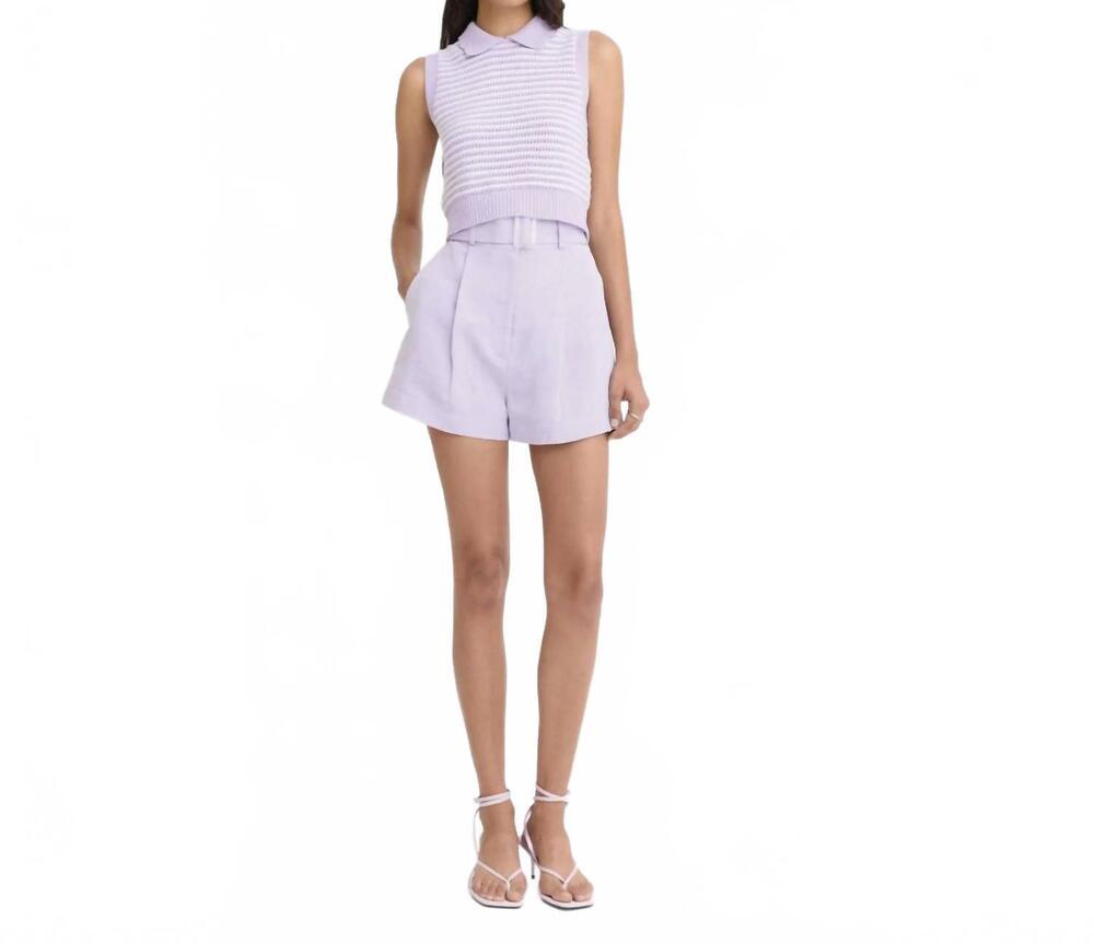 NEW MATTHEW BRUCH tencel linen pleated short in lavender